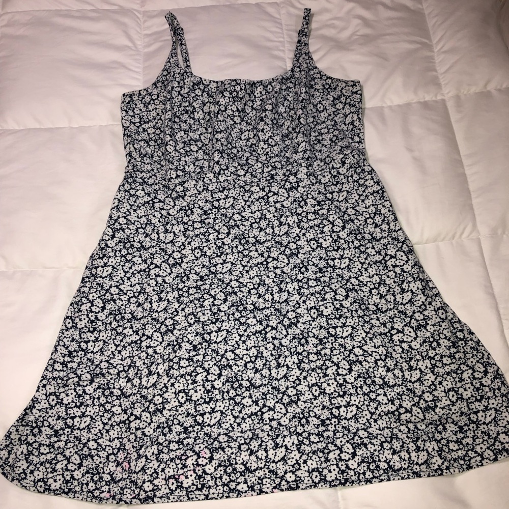 Old Navy Navy and White Floral Tank Dress